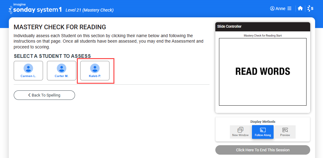select a student for the mastery check for reading.png