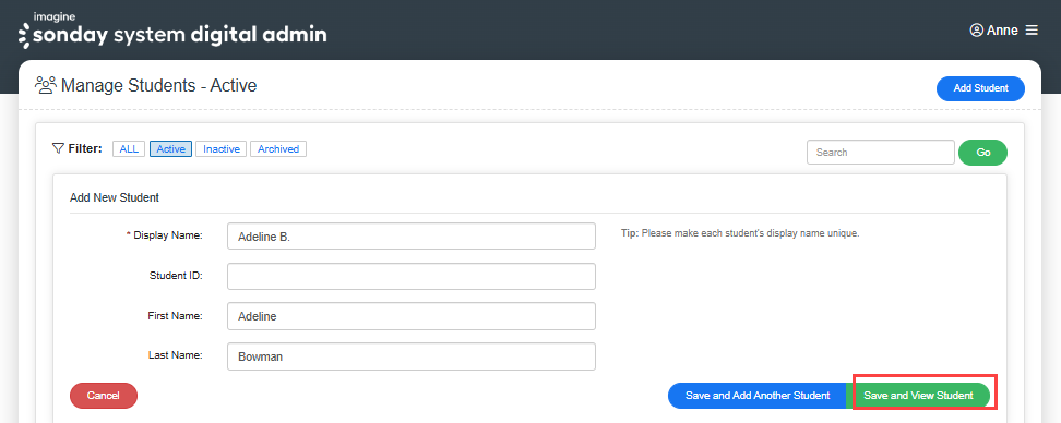 save and view student - Admins.png